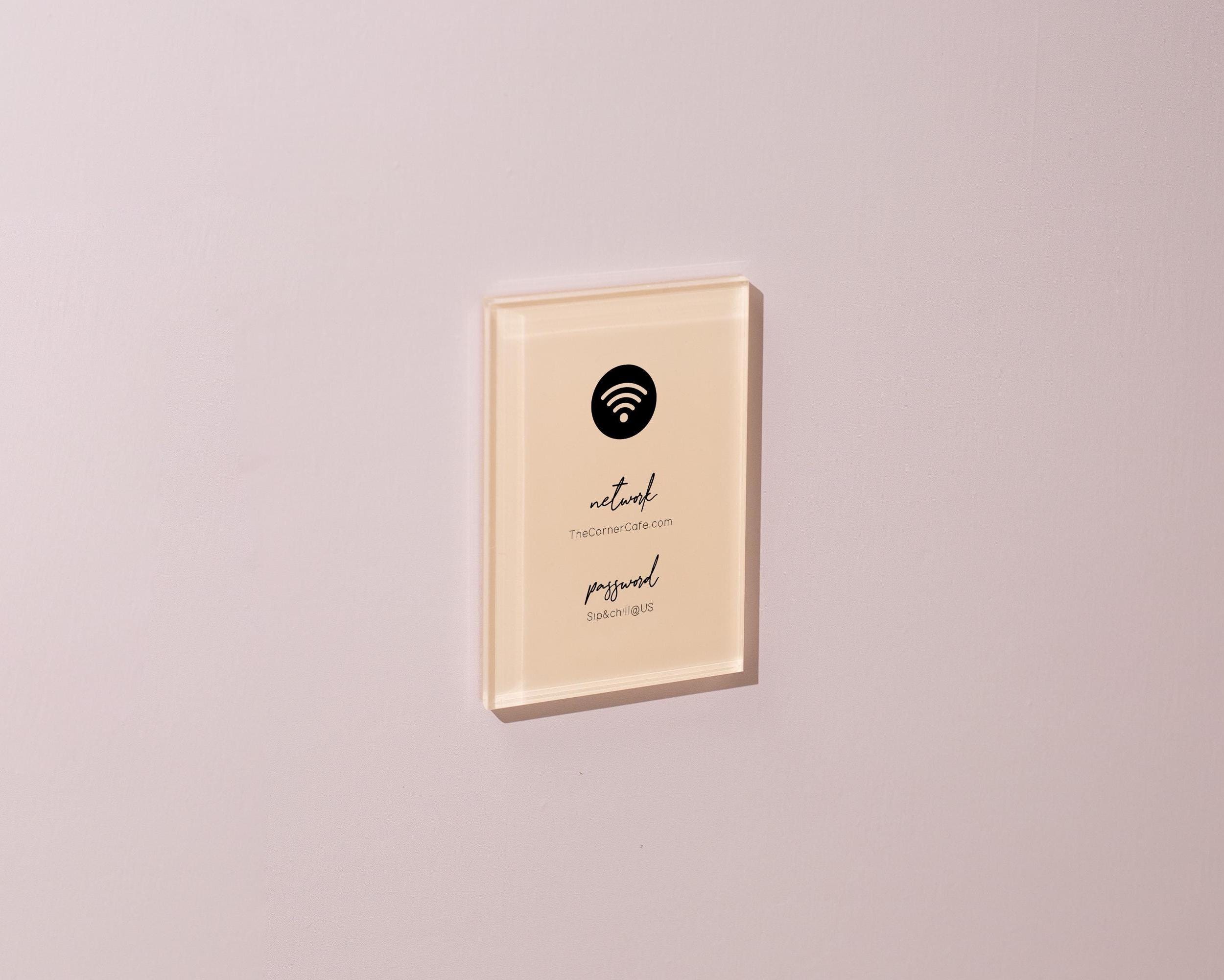 Wifi Pastel Acrylic Sign (W4) - Custom Network Internet Password Table Signage Hotel Small Business Office Salon Doctor Bar Shop Signs