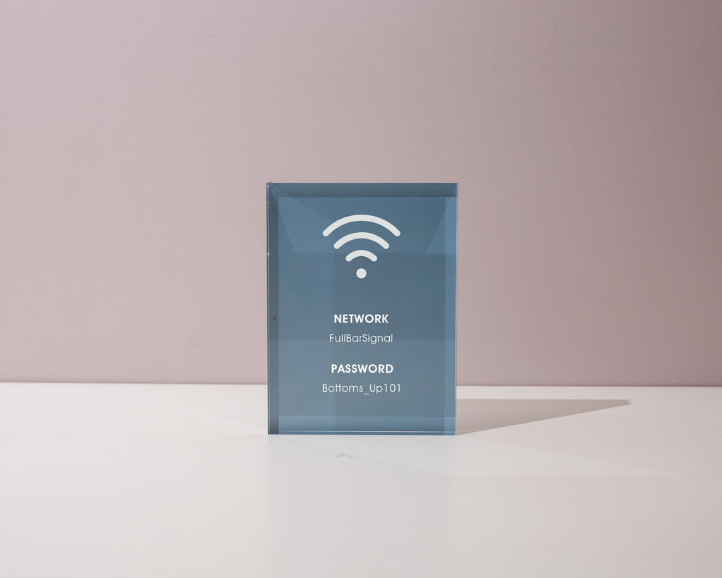 Wifi Pastel Acrylic Sign (W5) - Custom Network Internet Password Table Signage Hotel Small Business Office Salon Doctor Bar Shop Signs
