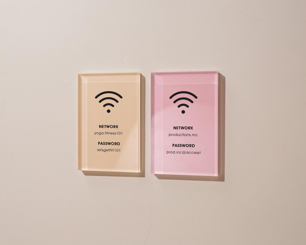 Wifi Pastel Acrylic Sign (W5) - Custom Network Internet Password Table Signage Hotel Small Business Office Salon Doctor Bar Shop Signs