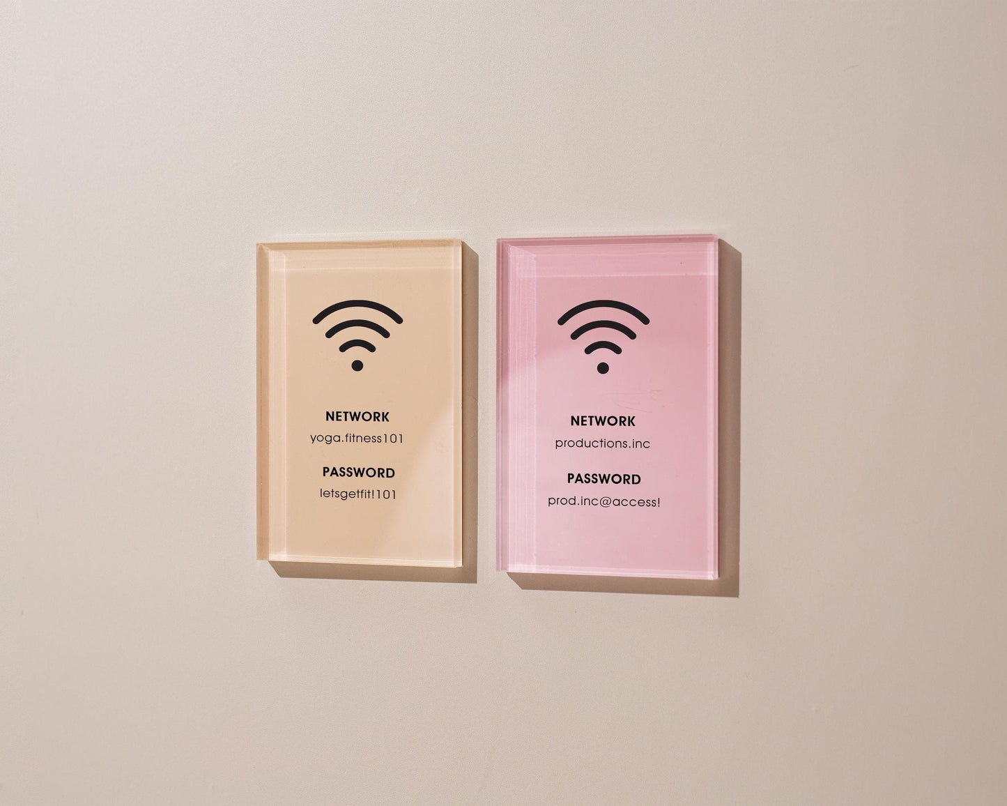 Wifi Pastel Acrylic Sign (W5) - Custom Network Internet Password Table Signage Hotel Small Business Office Salon Doctor Bar Shop Signs