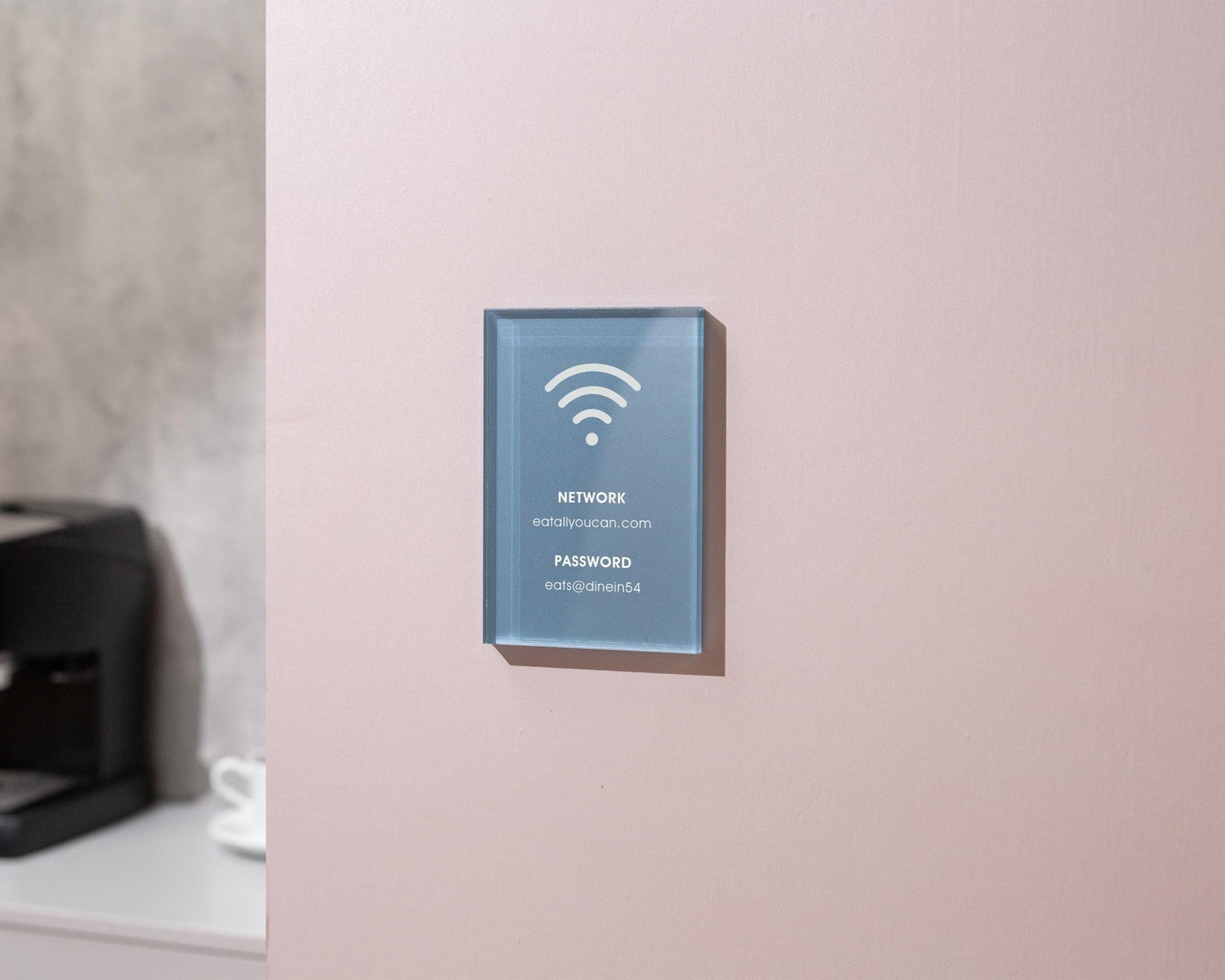 Wifi Pastel Acrylic Sign (W5) - Custom Network Internet Password Table Signage Hotel Small Business Office Salon Doctor Bar Shop Signs
