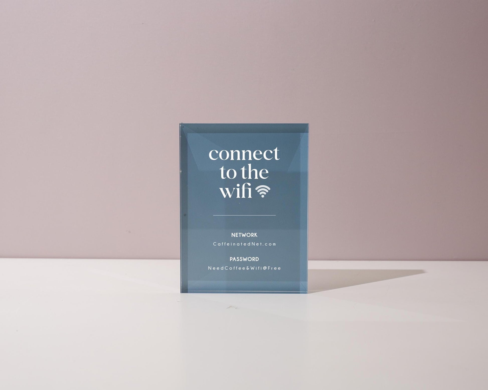 Wifi Pastel Acrylic Sign (W6) - Custom Network Internet Password Table Signage Hotel Small Business Office Salon Doctor Bar Shop Signs