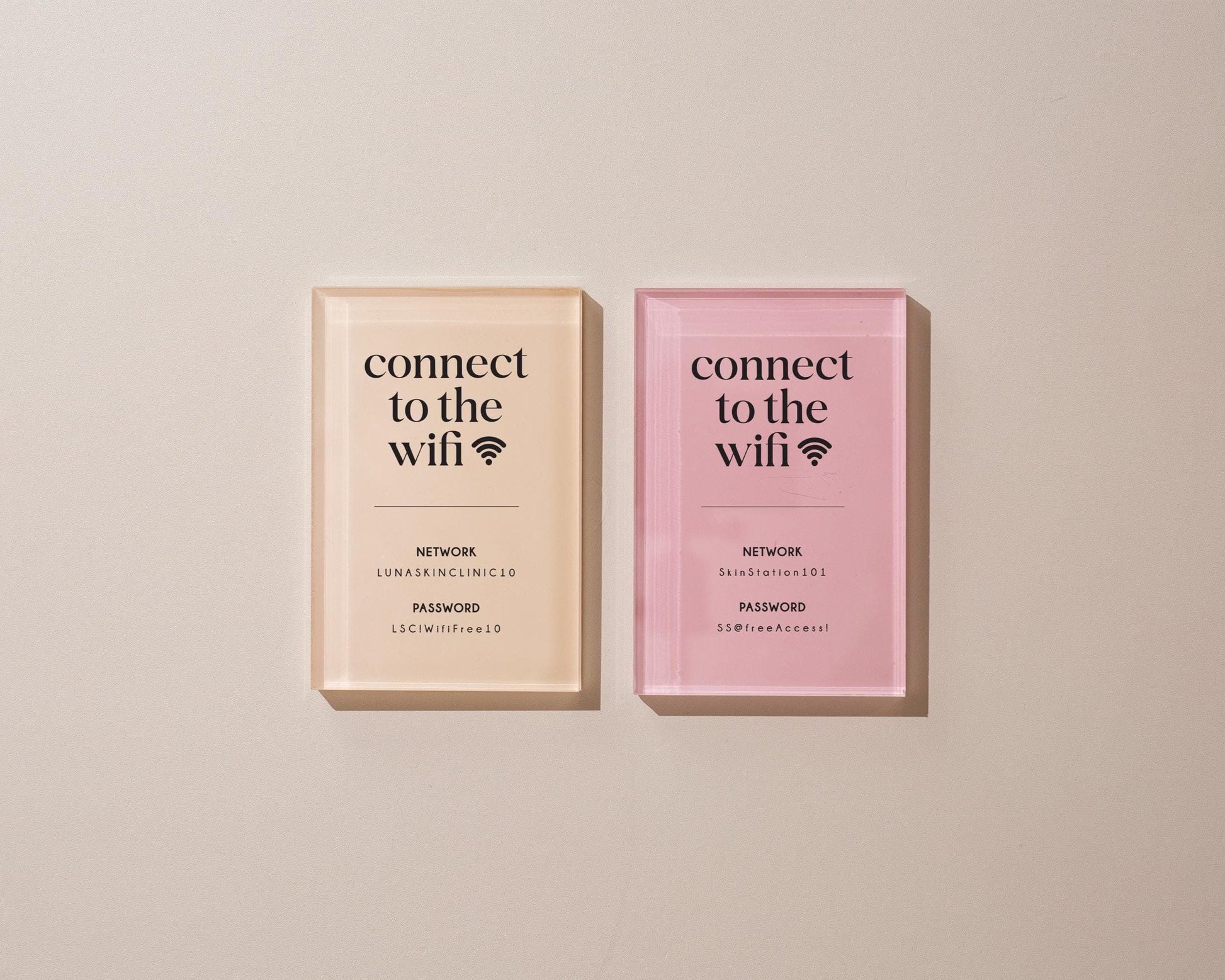 Wifi Pastel Acrylic Sign (W6) - Custom Network Internet Password Table Signage Hotel Small Business Office Salon Doctor Bar Shop Signs