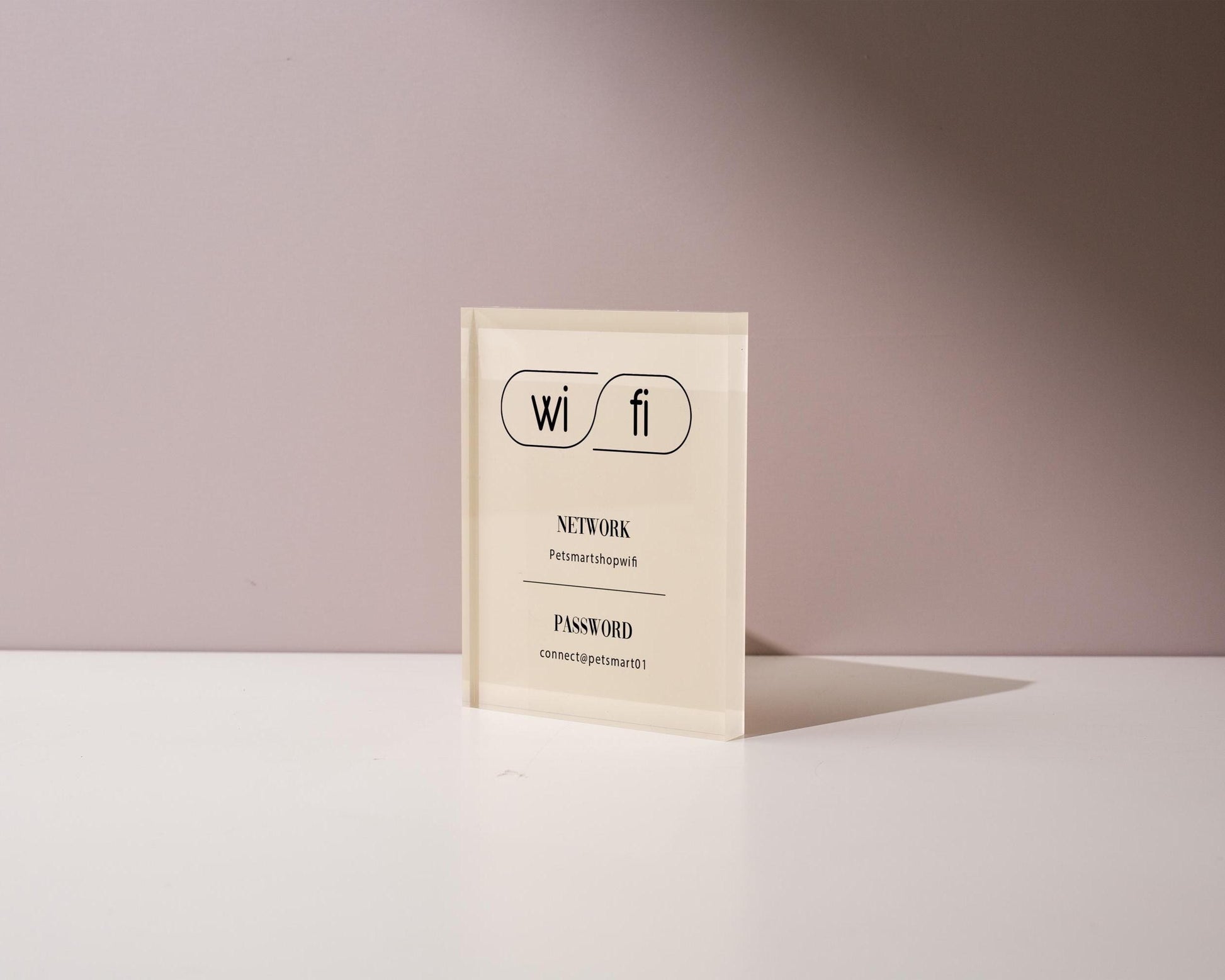 Wifi Pastel Acrylic Sign (W2) - Custom Network Internet Password Table Display Signage Hotel Small Business Office Salon Doctor Shop Signs