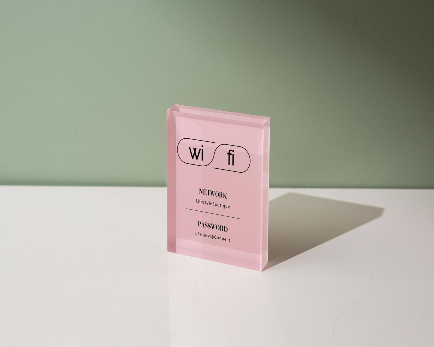 Wifi Pastel Acrylic Sign (W2) - Custom Network Internet Password Table Display Signage Hotel Small Business Office Salon Doctor Shop Signs