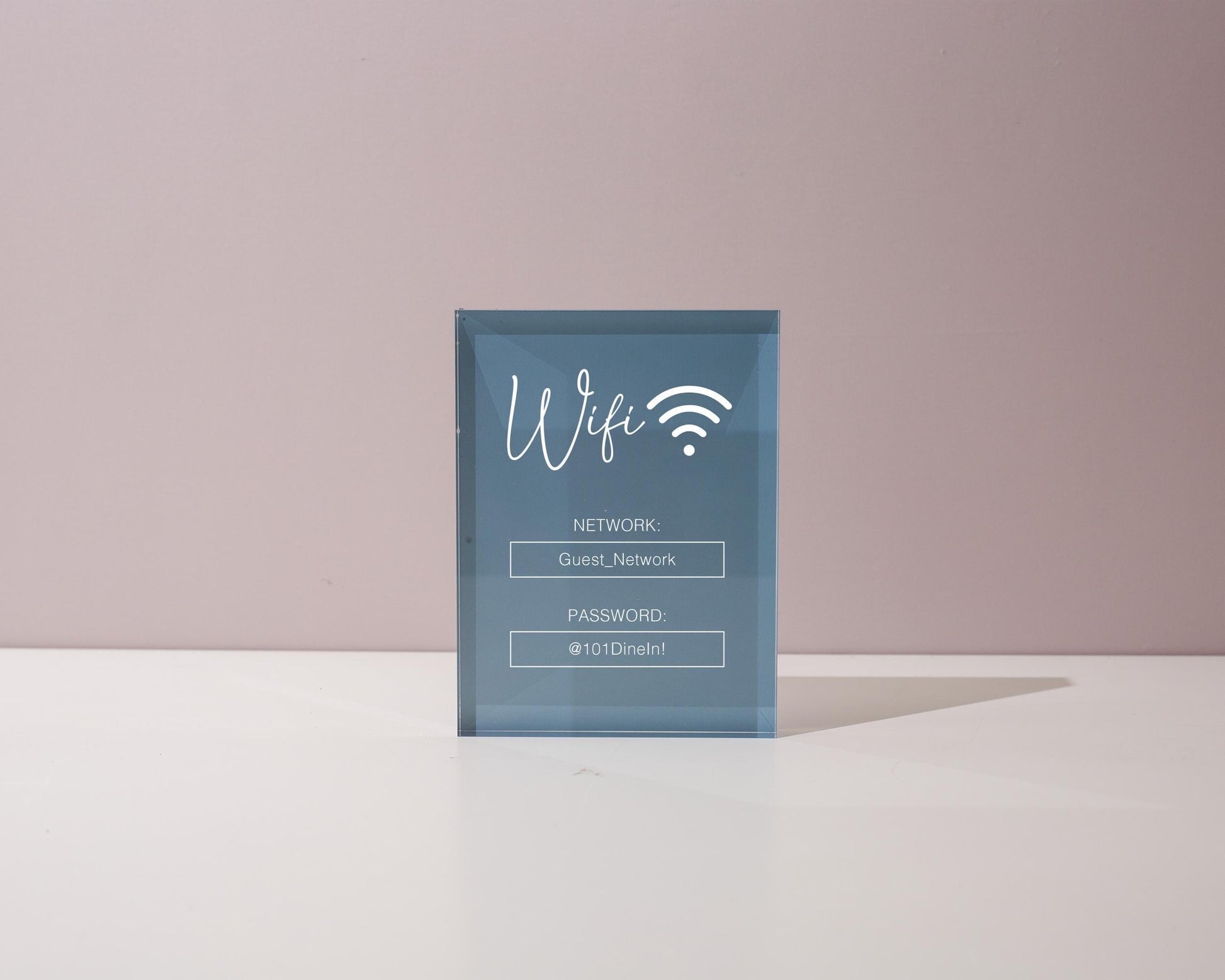Wifi Pastel Acrylic Sign (W3) - Custom Network Internet Password Table Signage Hotel Small Business Office Salon Doctor Bar Shop Signs