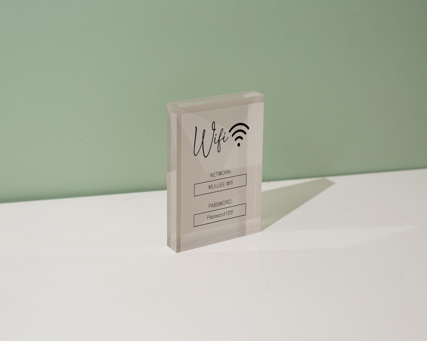 Wifi Pastel Acrylic Sign (W3) - Custom Network Internet Password Table Signage Hotel Small Business Office Salon Doctor Bar Shop Signs