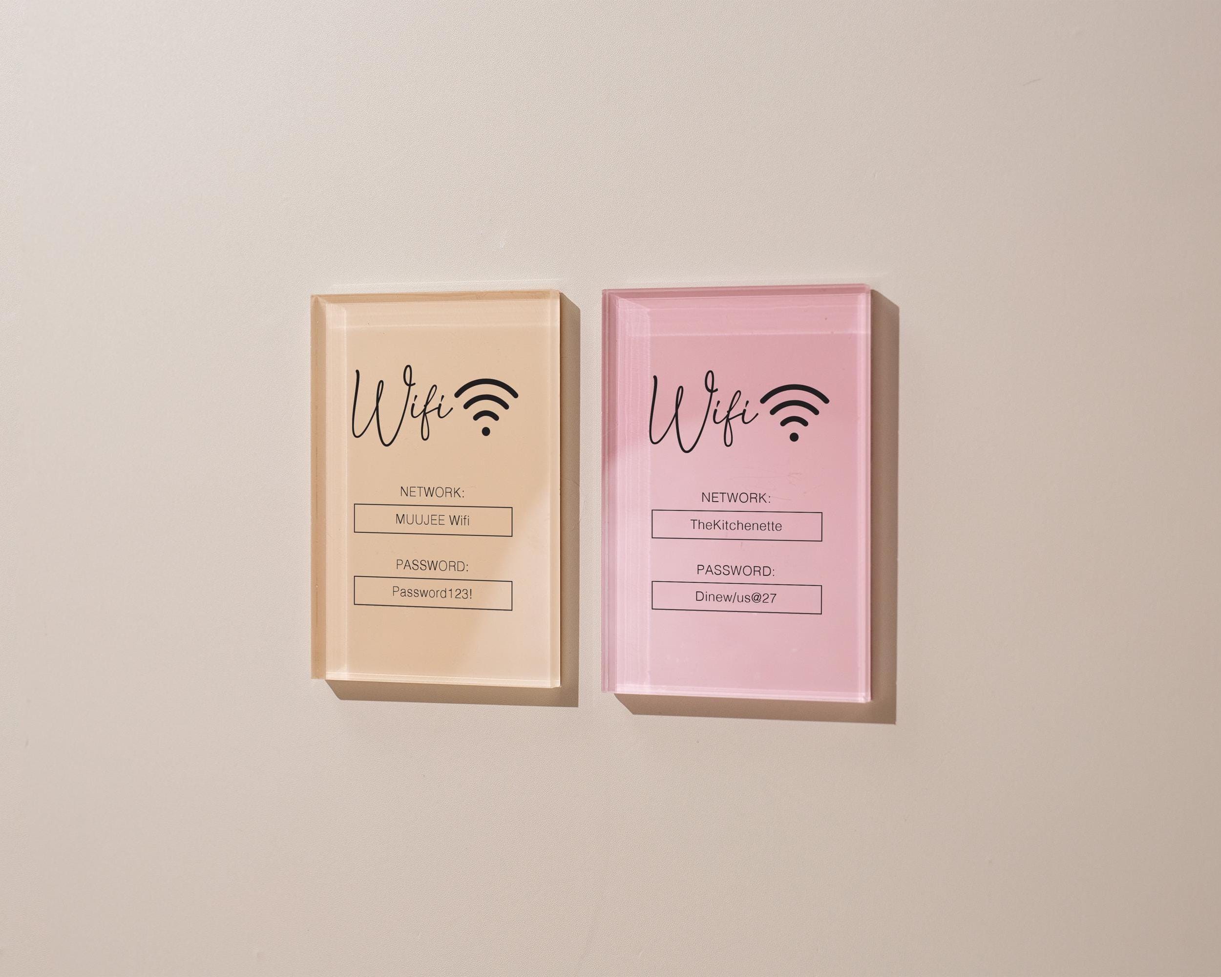 Wifi Pastel Acrylic Sign (W3) - Custom Network Internet Password Table Signage Hotel Small Business Office Salon Doctor Bar Shop Signs
