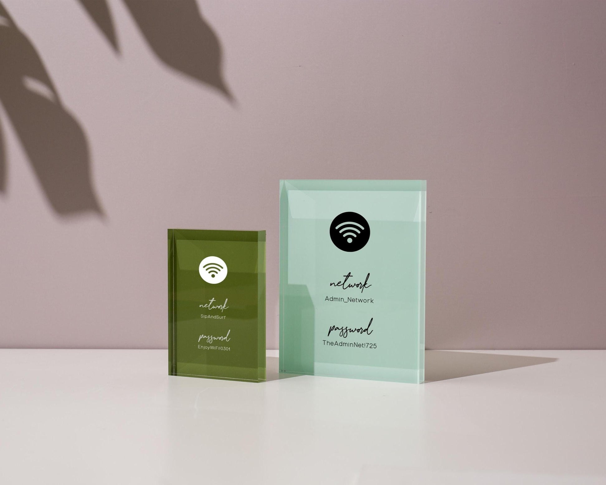 Wifi Pastel Acrylic Sign (W4) - Custom Network Internet Password Table Signage Hotel Small Business Office Salon Doctor Bar Shop Signs