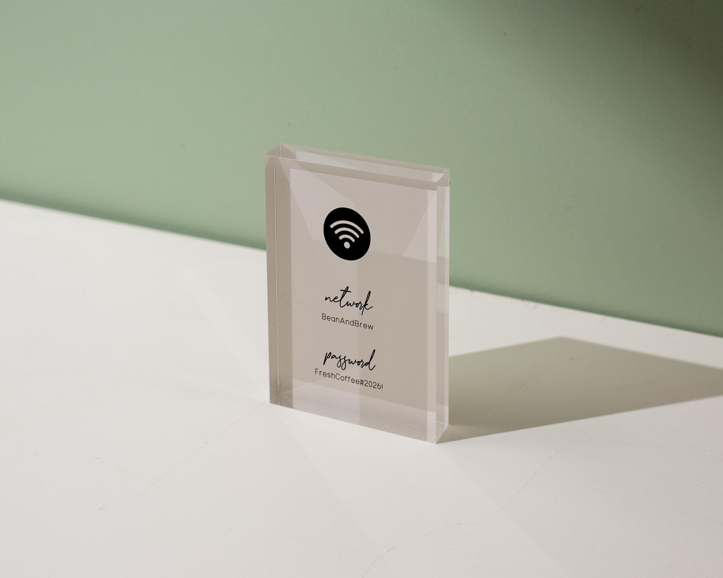Wifi Pastel Acrylic Sign (W4) - Custom Network Internet Password Table Signage Hotel Small Business Office Salon Doctor Bar Shop Signs