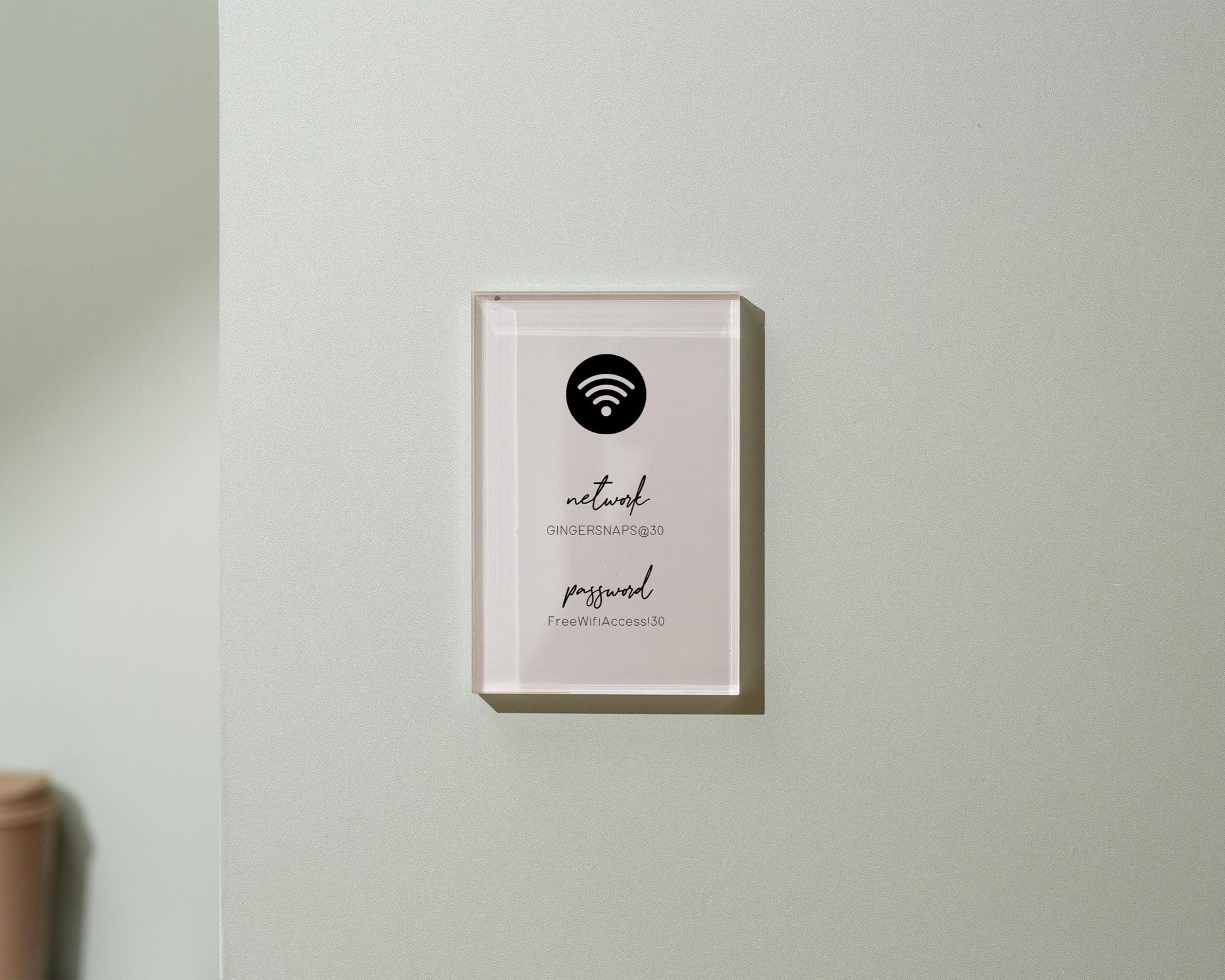 Wifi Pastel Acrylic Sign (W4) - Custom Network Internet Password Table Signage Hotel Small Business Office Salon Doctor Bar Shop Signs
