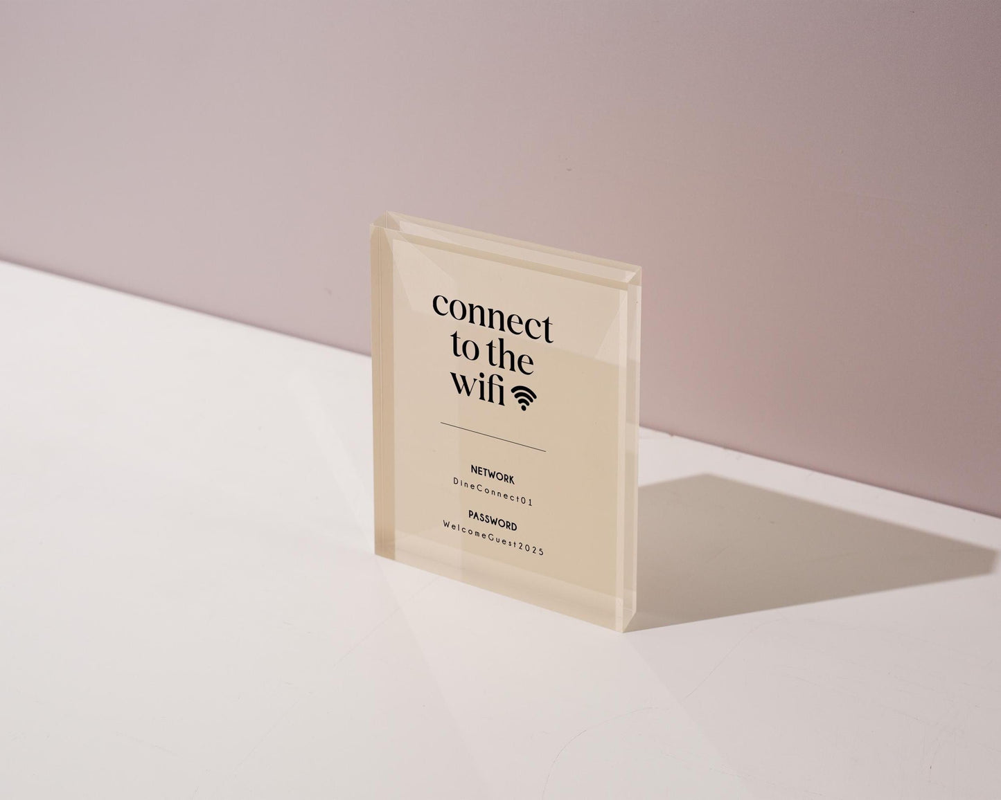 Wifi Pastel Acrylic Sign (W6) - Custom Network Internet Password Table Signage Hotel Small Business Office Salon Doctor Bar Shop Signs