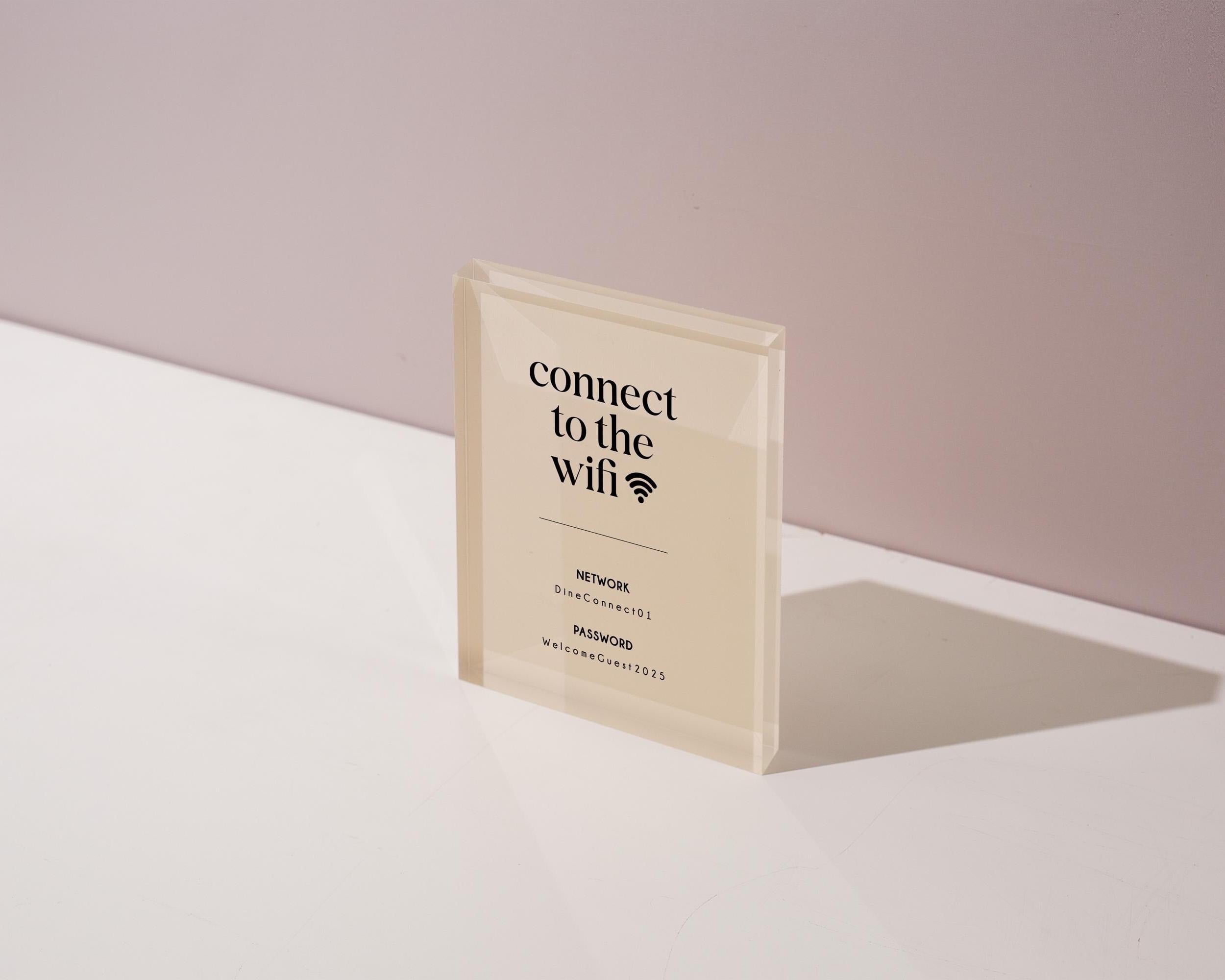 Wifi Pastel Acrylic Sign (W6) - Custom Network Internet Password Table Signage Hotel Small Business Office Salon Doctor Bar Shop Signs