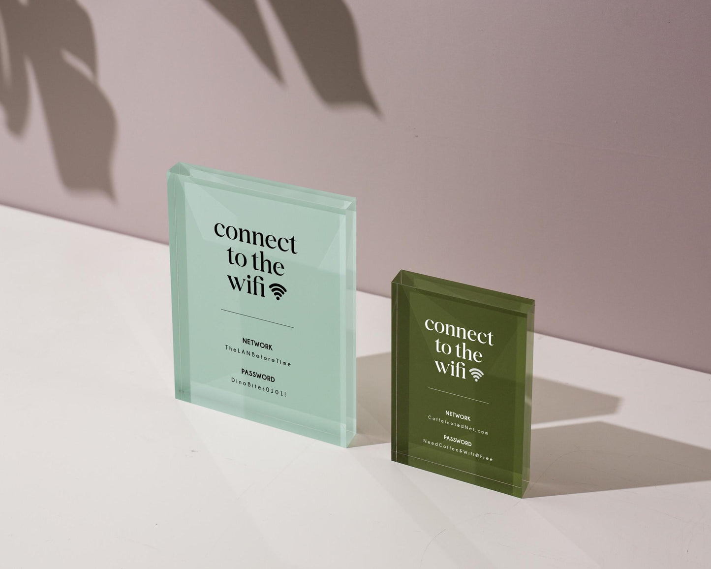 Wifi Pastel Acrylic Sign (W6) - Custom Network Internet Password Table Signage Hotel Small Business Office Salon Doctor Bar Shop Signs