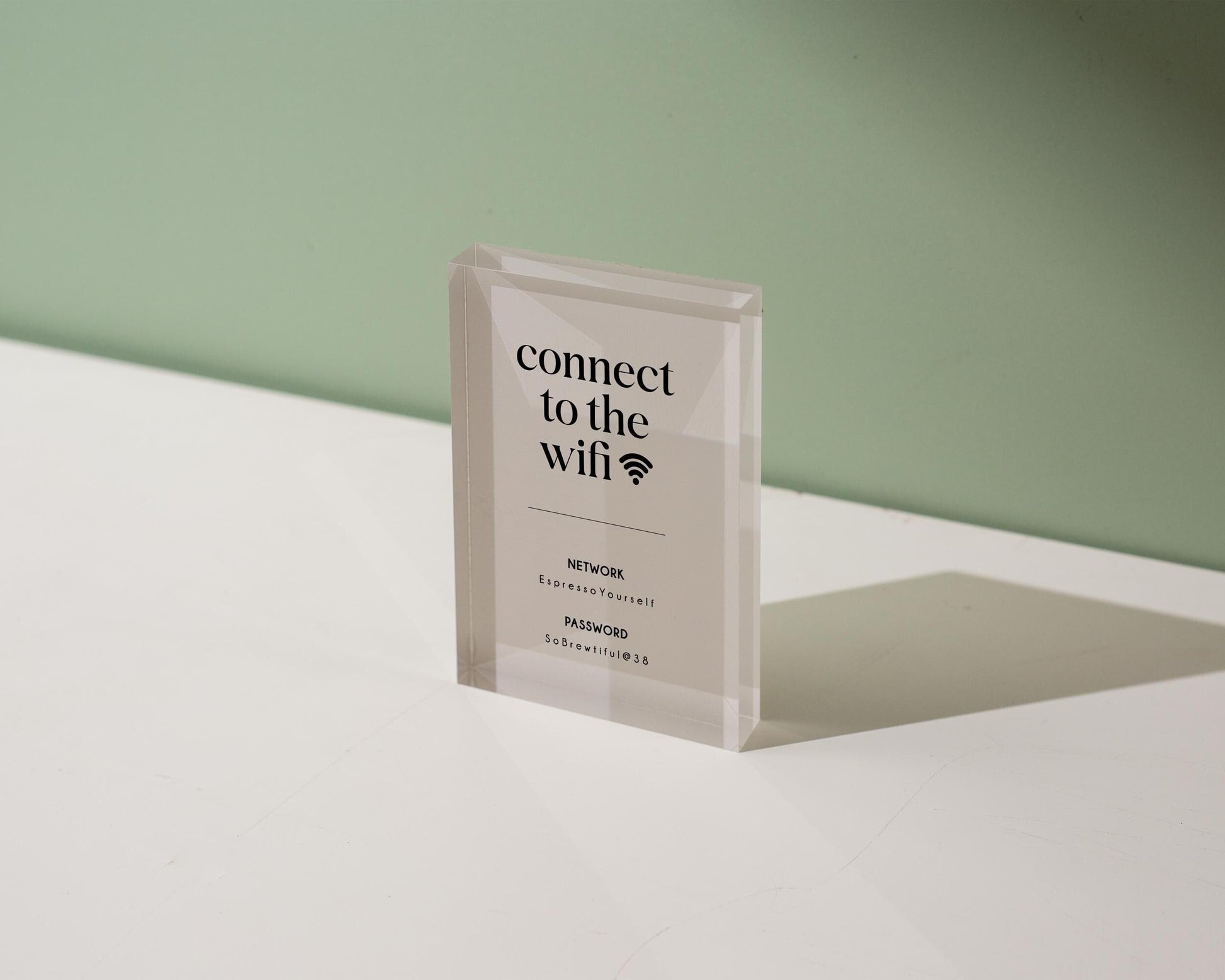 Wifi Pastel Acrylic Sign (W6) - Custom Network Internet Password Table Signage Hotel Small Business Office Salon Doctor Bar Shop Signs