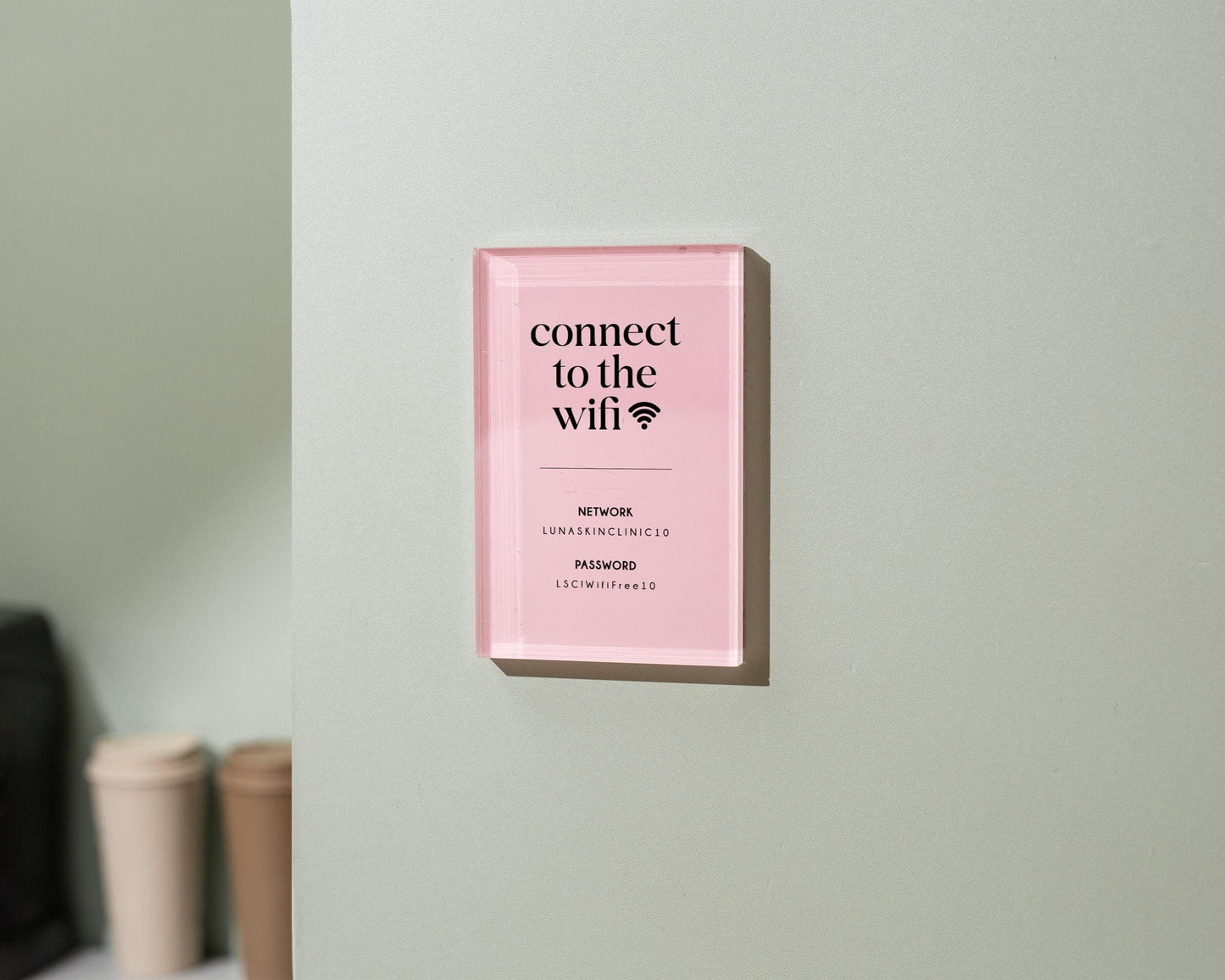 Wifi Pastel Acrylic Sign (W6) - Custom Network Internet Password Table Signage Hotel Small Business Office Salon Doctor Bar Shop Signs