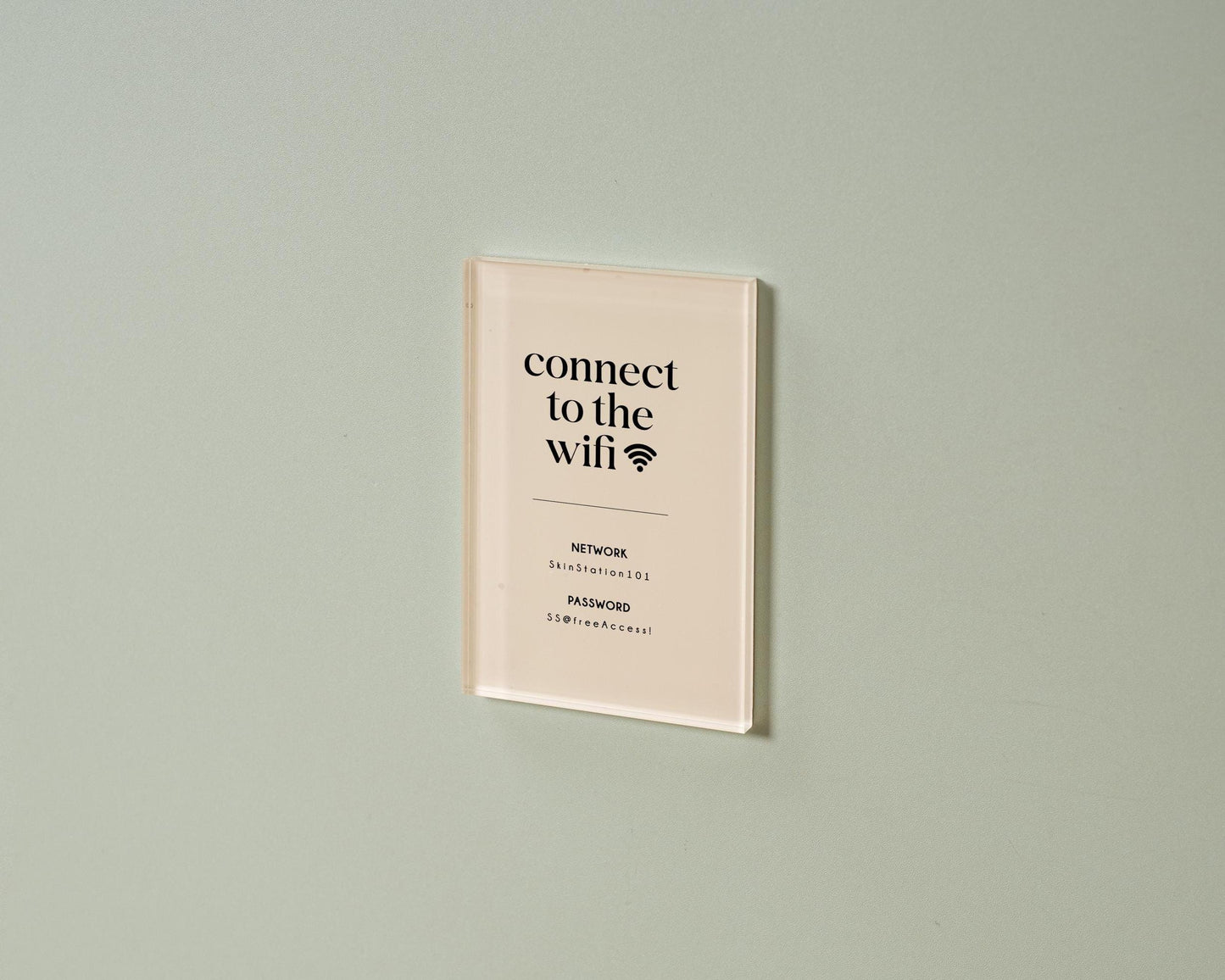 Wifi Pastel Acrylic Sign (W6) - Custom Network Internet Password Table Signage Hotel Small Business Office Salon Doctor Bar Shop Signs