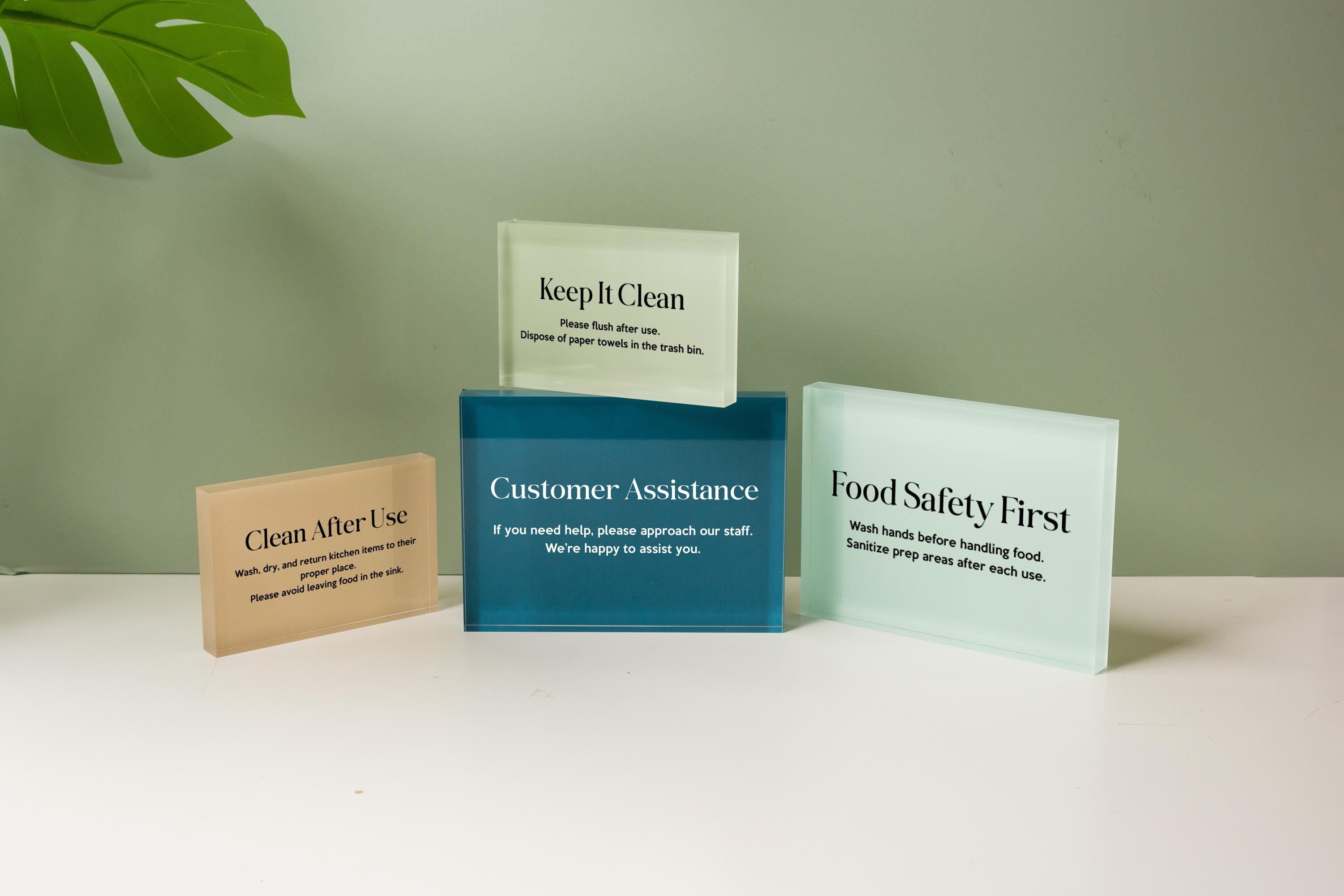 4x6 Pastel Acrylic Wall Sign (D1) - Your Text On Wall Sign Custom Stick-On Signage for Guests Shop Office Business Direction Instructions