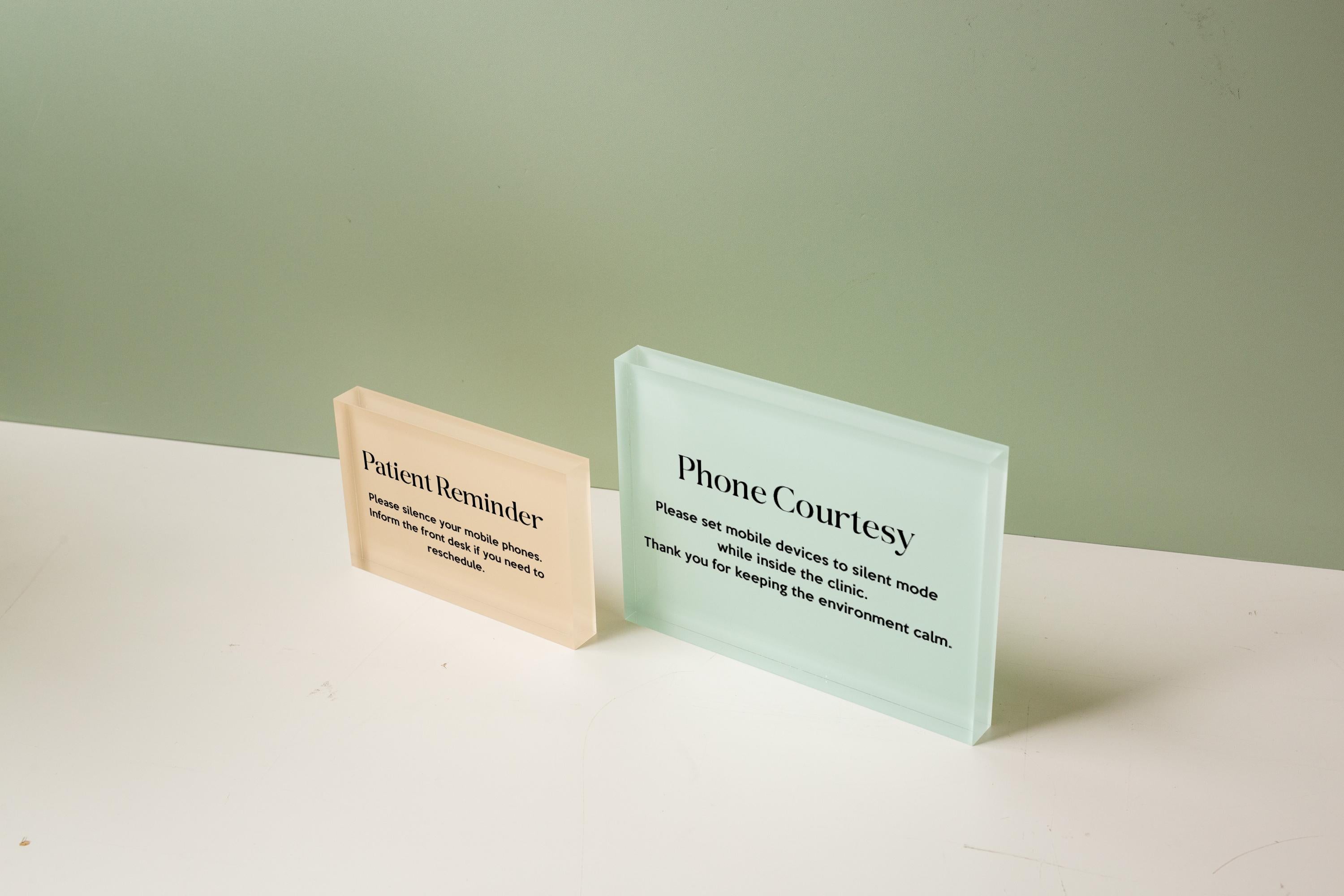 4x6 Pastel Acrylic Wall Sign (D1) - Your Text On Wall Sign Custom Stick-On Signage for Guests Shop Office Business Direction Instructions