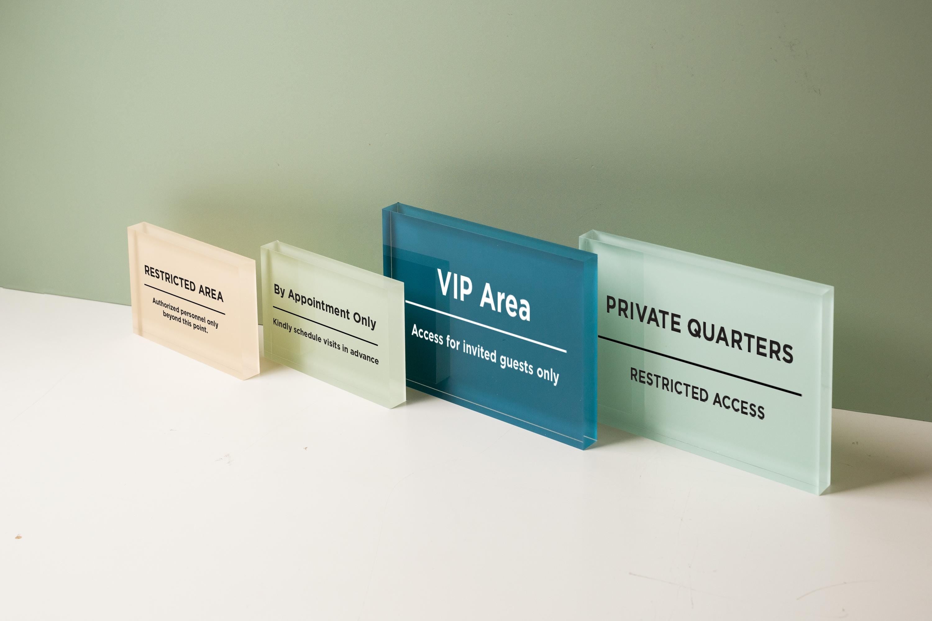 4x6 Pastel Acrylic Wall Sign (D4) - Your Text On Wall Sign Custom Stick-On Signage for Guests Shop Office Business Direction Instructions