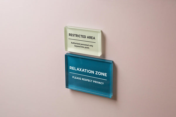 4x6 Pastel Acrylic Wall Sign (D4) - Your Text On Wall Sign Custom Stick-On Signage for Guests Shop Office Business Direction Instructions