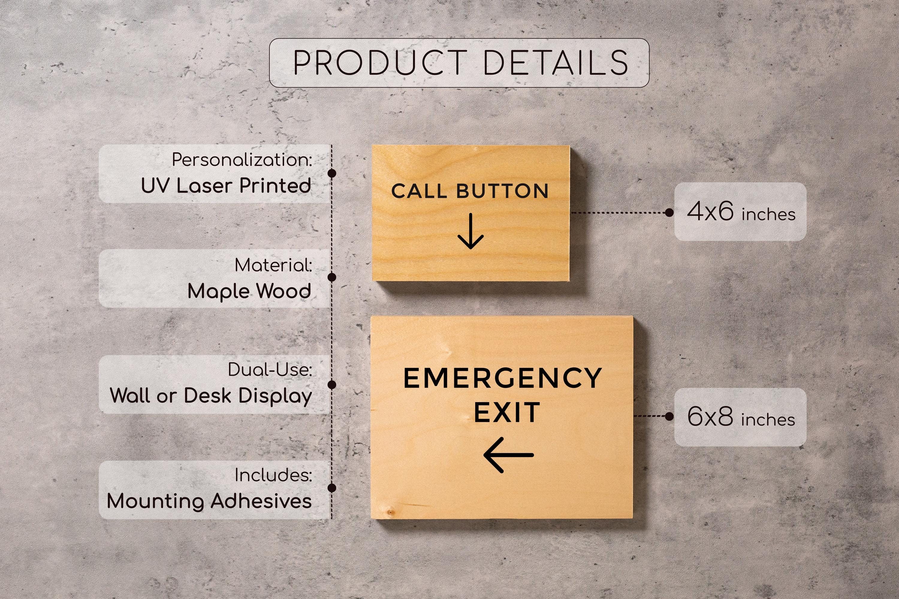 4x6 Birch Plywood Sign (D2) - Your Text On Wooden Plate, Custom Signs for Desk or Wall, Guests Shop Office Business Directional Arrow Signs