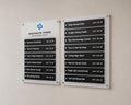2pc Wall Directory Sign Set (Slim Plates) - Custom Office Clinic Lobby Door Building Tenants Business Logo Job Title Room Signage