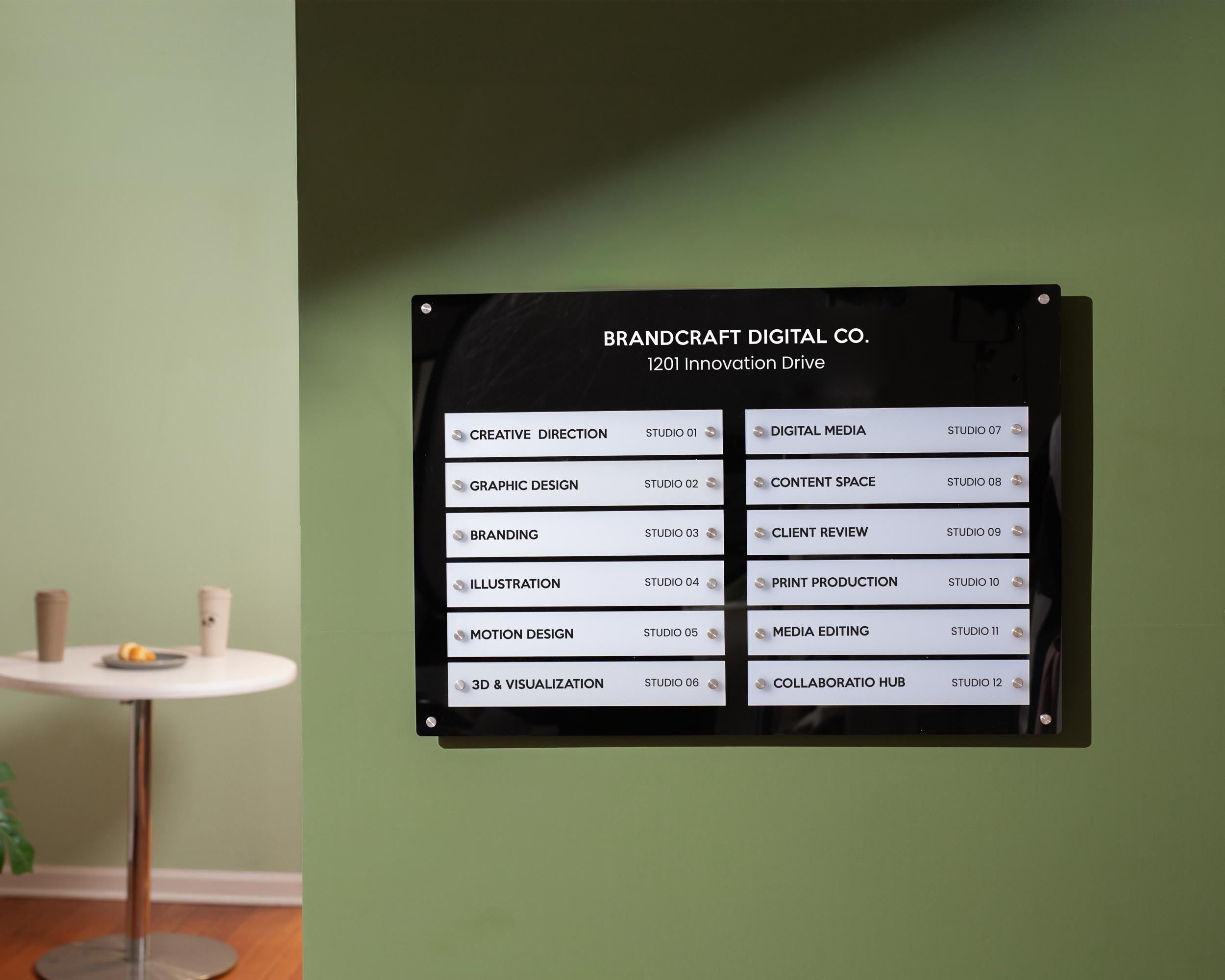 Wall Directory Sign (Slim Plates w/ 2 Columns) - Customizable Office Clinic Lobby Door Building Tenants Business Logo Job Title Room Signage