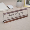 Personalized Acrylic Name Block (D5) - w/ Optional Wooden Base, Minimal Executive Desk Table CEO Sign, Job Office Decor, Graduation Gift