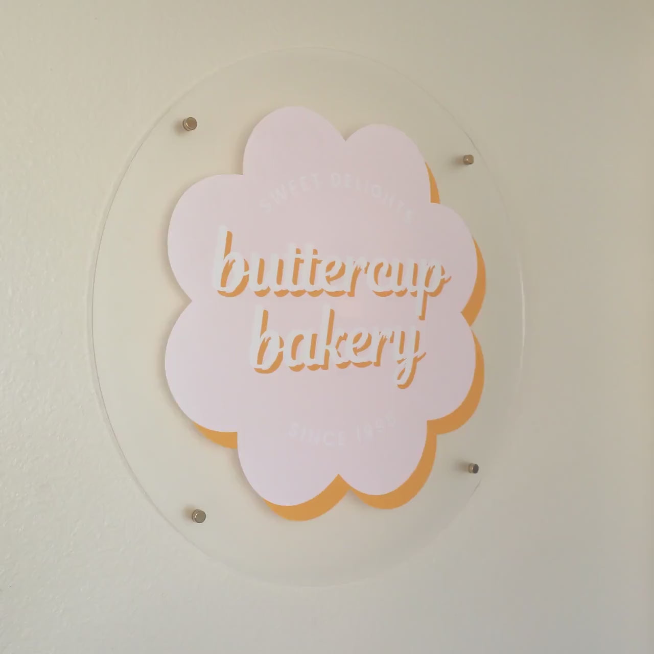 Frosted Round Wall Sign With 4 Holes - Custom Small Business Logo Sign for Beauty Salon Owners, Hair Nail Stylist Makeup Massage Skincare