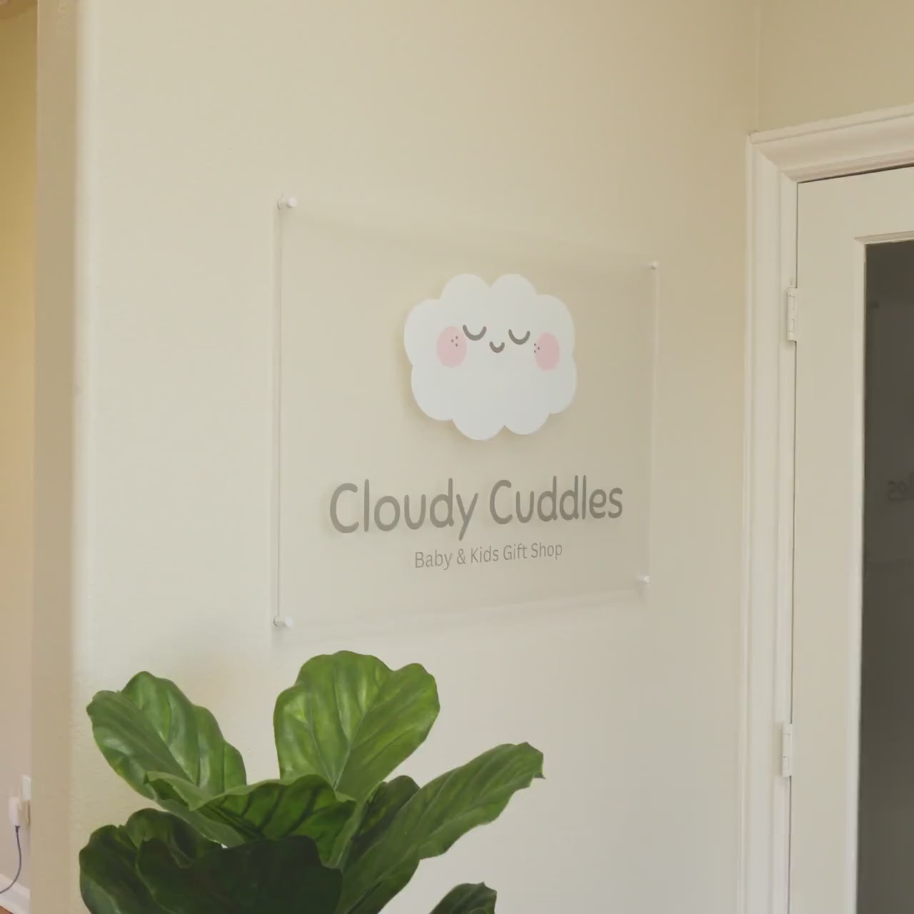 Frosted Rectangle Wall Sign With 4 Holes - Custom Small Business Logo Sign for Beauty Salon Owners Hair Nail Stylist Makeup Massage Skincare