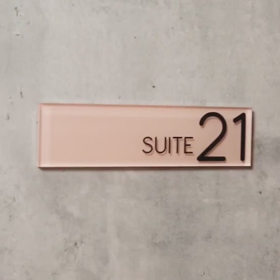 Pastel Acrylic Wall Plate Sign (D2) - Personalized StickOn Door Office Salon Business Small Shop Work Rental Room Suite Floor Number Display