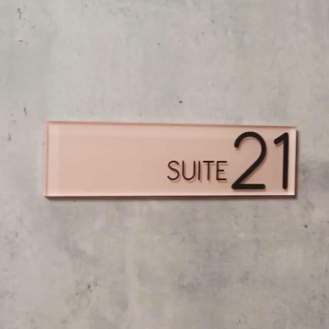 Pastel Acrylic Wall Plate Sign (D2) - Personalized StickOn Door Office Salon Business Small Shop Work Rental Room Suite Floor Number Display