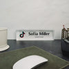 Acrylic Desk Block with Logo - 10x2.75 Executive CEO Plaque, New Job Office Business Decor, Company Staff Name Title Sign, Promotion Gift