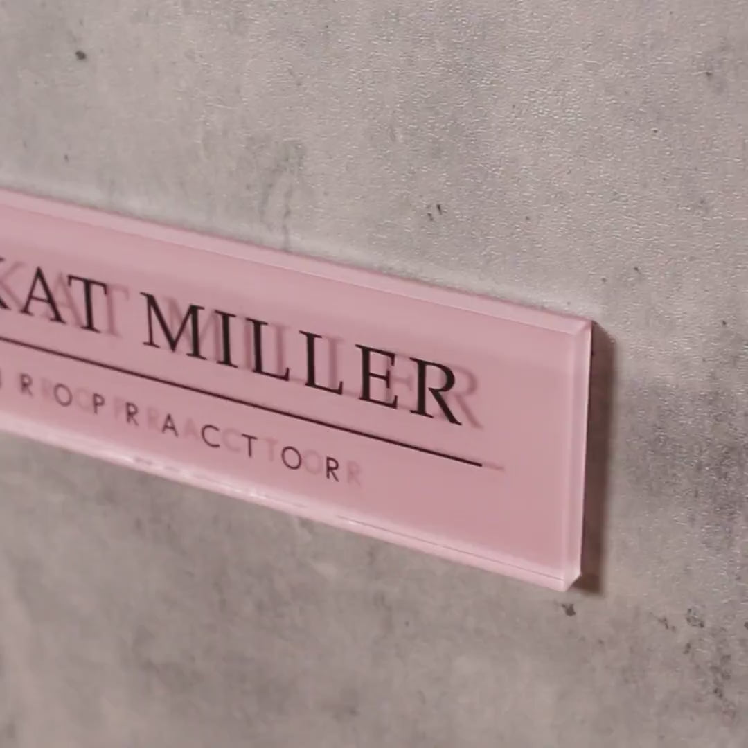 Pastel Acrylic Wall Plate Sign (D1) - Personalized Stick On Door Office Salon Lash Nails Small Business Shop Signage Work Rental Room Number